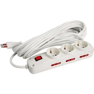 Alargue Conatel 5m Blanco 3 Tomas Schuko 6 Modulares Con Llave Encendido
