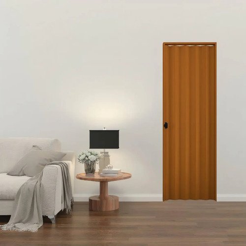 Puerta Plegable Pvc Plasbil Mogno 80cm X 2,10m Marrón - Imagen 2