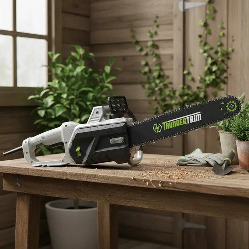 Motosierra Eléctrica Thundertrim De 2000w Para Jardines Con Espada De 16 Gris 50 Hz - Imagen 5