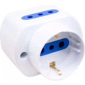 Toma Exterior 1 Schuko 2 Modulares Led Life Sl1204 - Tyt Blanco Y Azul