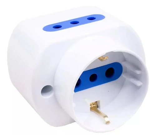 Toma Exterior 1 Schuko 2 Modulares Led Life Sl1204 - Tyt Blanco Y Azul