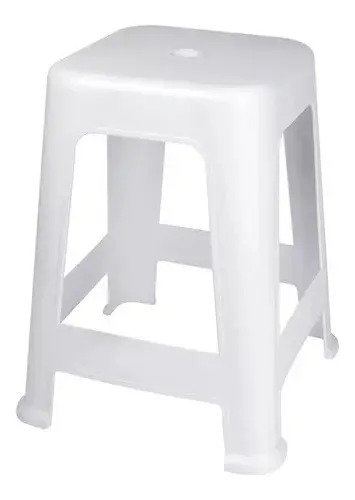 Taburete De Plástico Mor, Modelo Bela Vista, Soporta Hasta 120 Kg, Color: Blanco - Imagen 5