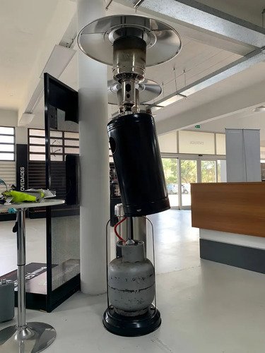 Estufa Hongo Gas Exterior Well Life 13 Kg Negro Con Ruedas Y Válvula Seguridad - Imagen 3