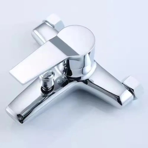 Grifería Monocomando Para Baño Cromada Montaje De Pared 15cm Gris Cromado - Imagen 3
