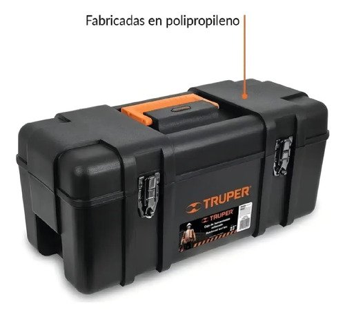 Caja De Herramientas Truper Chp-26x De Plástico 27cm X 66cm X 25cm Negra Negro - Imagen 2