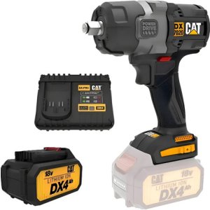 Llave De Impacto 700 Nm Brushless Cat + Bateria + Cargador Negro 50 60