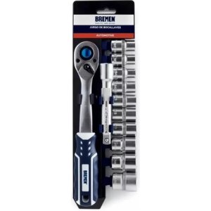 Juego Set Tubos Bocallave Crique 1/2'' Portatil Bremen 6x Color Cromado