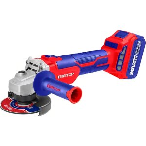 Amoladora Angular Inalámbrica Emtop Disco 115mm 2 Baterías Rojo/azul