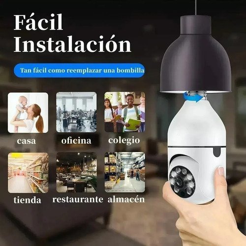 Cámara Seguridad Wifi Foco 360 1080p Alarma X2 Blanco - Imagen 8