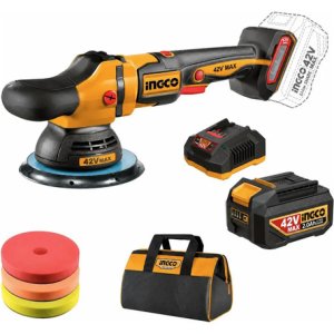 Lustra Pulidora Brush 42v 150mm C/acc Bolso Ingco Apli42151 Amarillo