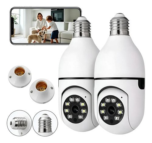 Cámara Seguridad Wifi Foco 360 1080p Alarma X2 Blanco
