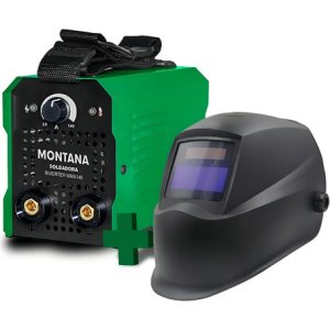 Soldadora Inverter Montana 130 Amp + Careta Fotocromática Color Verde