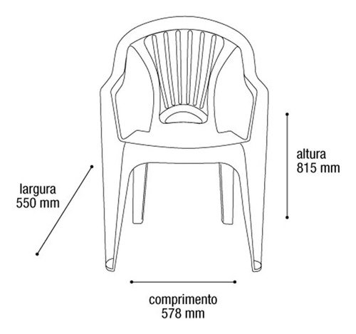 Silla Plástico Negro Resistente 150kg Uv Apilable Jardín Arqplast - Imagen 3