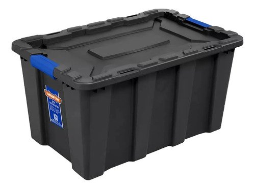 Caja Plástica Wadfow Contenedor Almacenamiento 80l Wtb3380 Color Negro