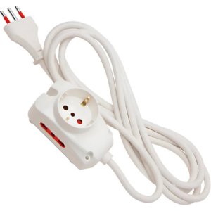 Alargue Multiple 1 Schuko + 2 Tres En Linea 3 Metros Blanco