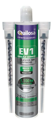 Anclaje Quimico Quilosa Ev1 Resina 1100 Gris 300 Ml