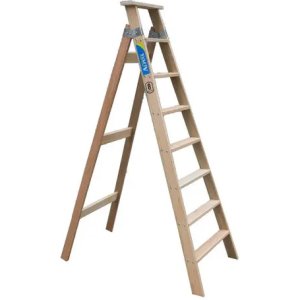 Escalera Familiar De Madera 8 Escalones Alpina - Rex Color Marrón