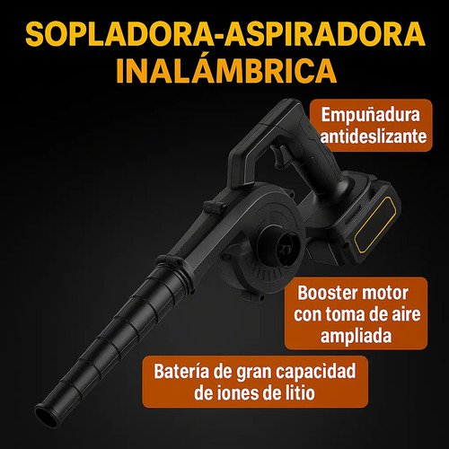 Sopladora Y Aspiradora 2 En 1 Recargable 600 W Auto Y Jardin Negra - Imagen 5
