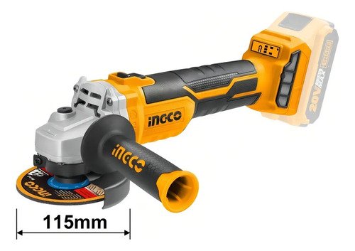 Amoladora Angular Inalámbrica Ingco Cagli1152 Color Naranja Naranja - Imagen 4