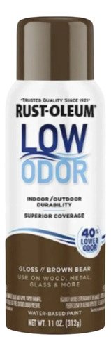 Low Odor Pintura Base Agua En Aerosol Brillante 312g Marron