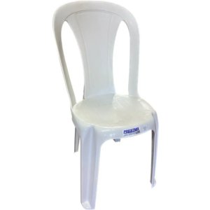 Pack 10 Sillas Bistró De Plástico Apilables Prestmix Blancas, 182 Kg Blanco Liso