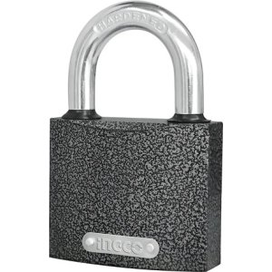 Candado Ingco De Hierro Con Llave Y Cubierta Impermeable Negro
