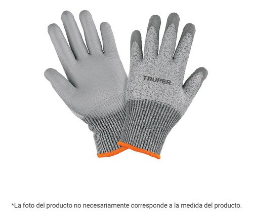 Guante Anticorte Nv5 Recubrimiento De Poliuretano, G, Truper - Naranja Gris - Imagen 3