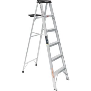 Escalera Tijera 5 Pasos Tipo Iii Con Bandeja Truper 16743 Gris