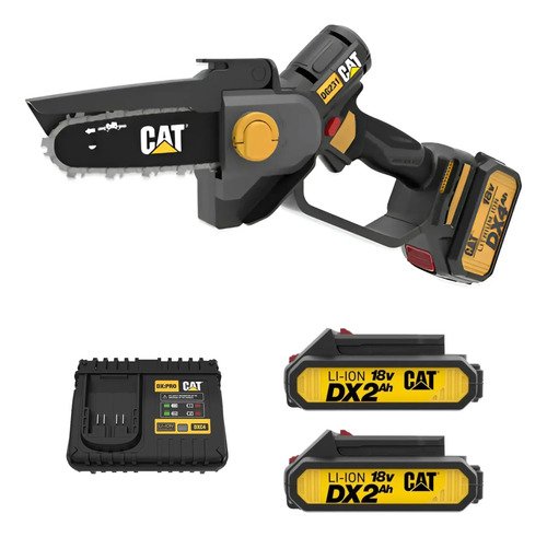 Mini Motosierra Bateria Cat 18v + 2 Baterias + Cargador Amarillo