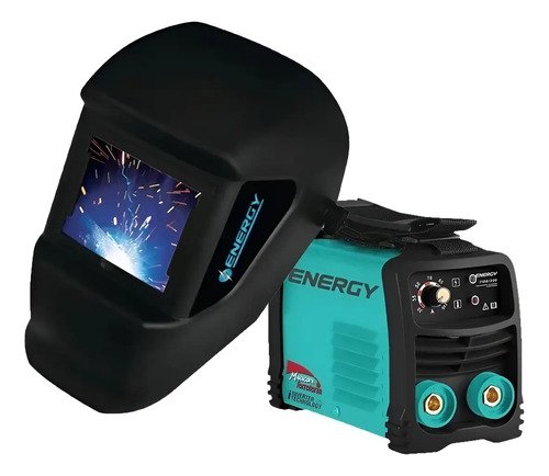 Soldadora Inverter Pequeña Compacta Electrodo 100amp Energy Celeste