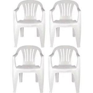 Silla Plástico Mor Reforzada Única Con Filtro Set 4 Unidades Blanco