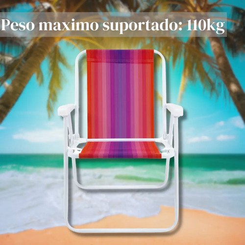 Juego De 2 Sillas De Playa Plegables De Acero Surtido Para Acampar, Piscina Surtidas - Imagen 4