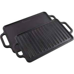 Plancha Hierro Curado Rectangular Revestido 21x33cm C/asas Negro
