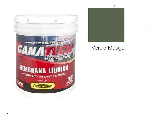 Membrana Líquida Pennsylvania Canatech Impermeable Verde Musgo 20kg Exterior