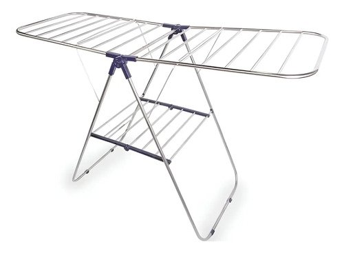 Tendedero Para Ropa De Pie Plegable Tender Acero Inoxidable Color Blanco - Imagen 4