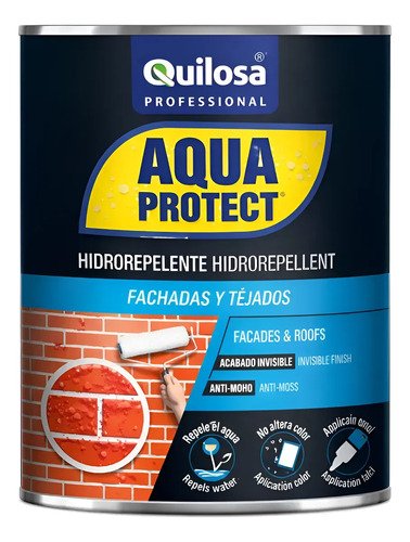 Impermeabilizante Para Fachadas Y Tejas Quilosa Aqua 5lts Transparente Brillante