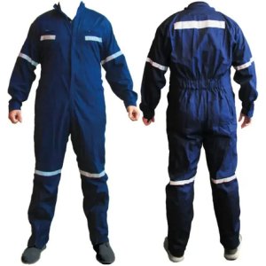 Mameluco Overol Trabajo Poplin Azul Con Reflectivo Slender Azul Tyt
