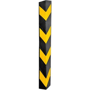 Protector Esquina Estacionamiento 80cm Guarda De Goma Wadfow Negro Y Amarillo