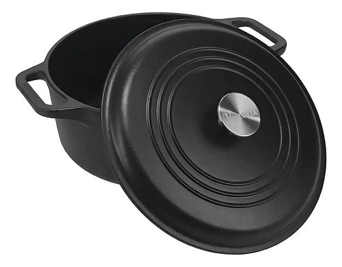 Olla De Hierro Con Tapa Curado Victoria 7 Litros 28cm Negro - Imagen 5